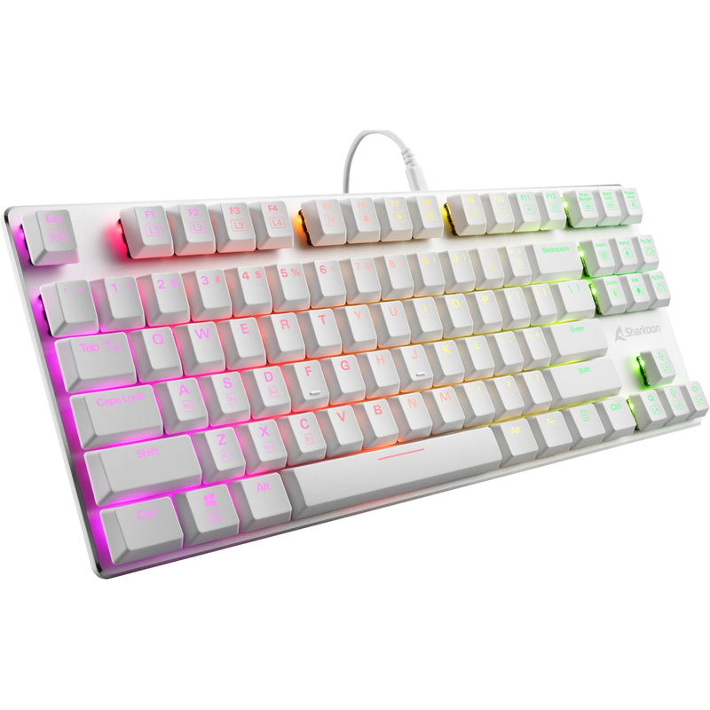 Load image into Gallery viewer, Sharkoon purewriter tkl rgb, gaming toetsenbord (wit, us lay-out, kailh blue, rgb leds, tkl)