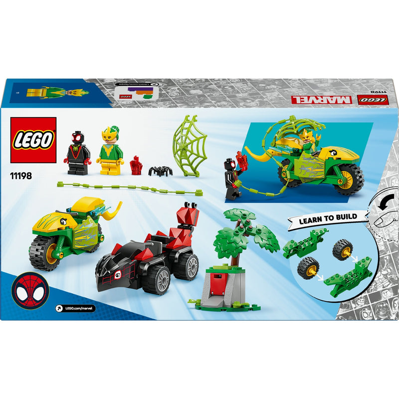 Load image into Gallery viewer, Lego spidey 11198 spin en electro achtervolging met dinosaurusvoertuigen