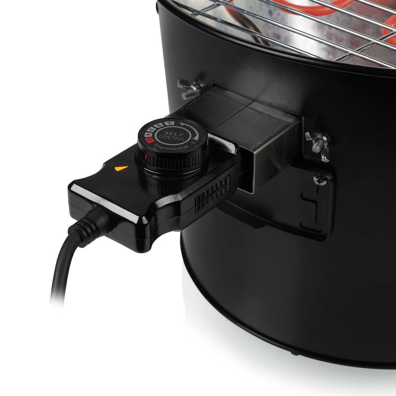 Afbeelding laden in galerijviewer, Princess 112240 hybrid bucket barbecue | elektrisch | houtskool (zwart, ø 32 cm | incl. luxe bamboe serveer- en snijplank)