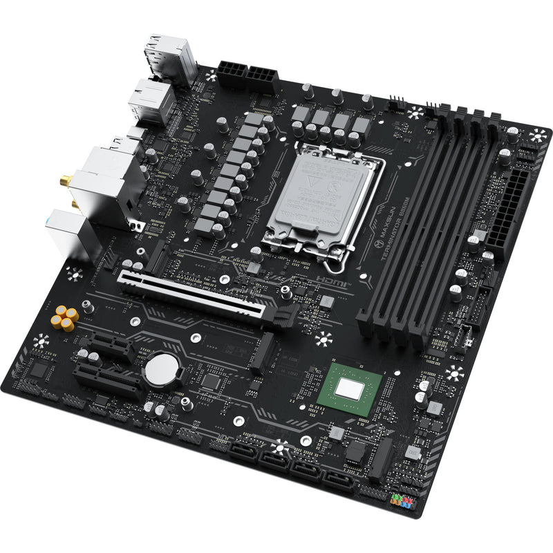 Afbeelding laden in galerijviewer, Maxsun ms-terminator b860m wifi socket 1851 moederbord (zwart, raid, 2.5 gb-lan, wlan, bt, sound, µatx)