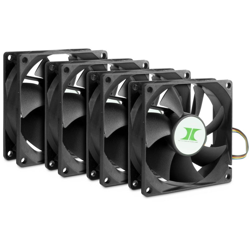 Load image into Gallery viewer, Inter-tech ipc fan set 80 mm case fans (zwart, 4 stuks, 80 x 80 x 25 mm, pwm)