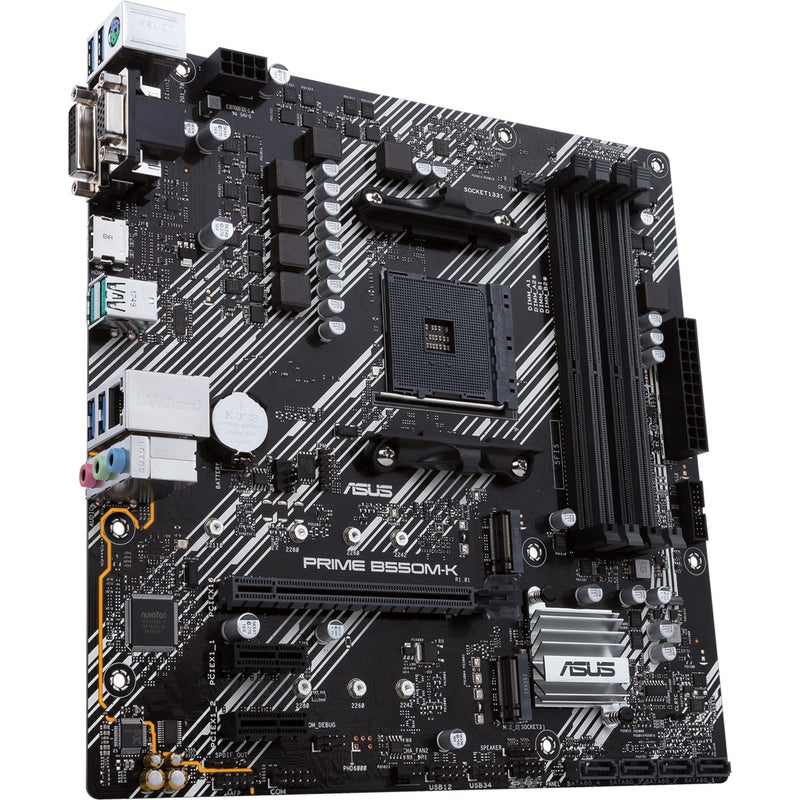 Load image into Gallery viewer, Asus prime b550m-k socket am4 moederbord (zwart wit, raid, gb-lan, sound, µatx)