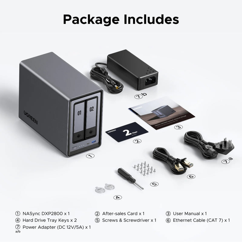 Afbeelding laden in galerijviewer, Ugreen nasync dxp2800 (grijs, 2,5gbe, hdmi, usb-c)