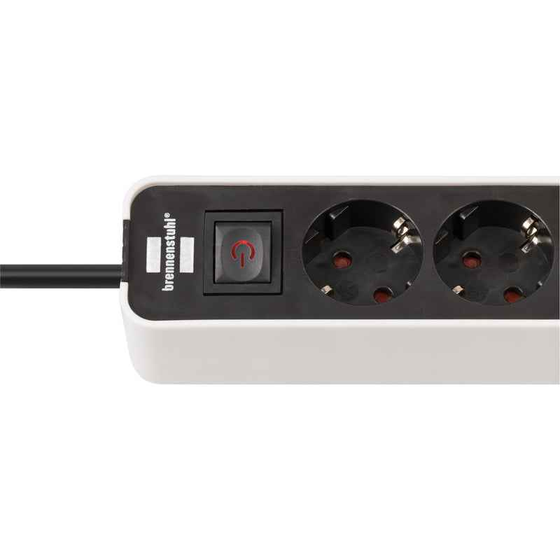 Load image into Gallery viewer, Brennenstuhl ecolor 4-voudige stekkerdoos met 2 usb-laadaansluitingen stekkerdoos (wit zwart, 2x usb-c)