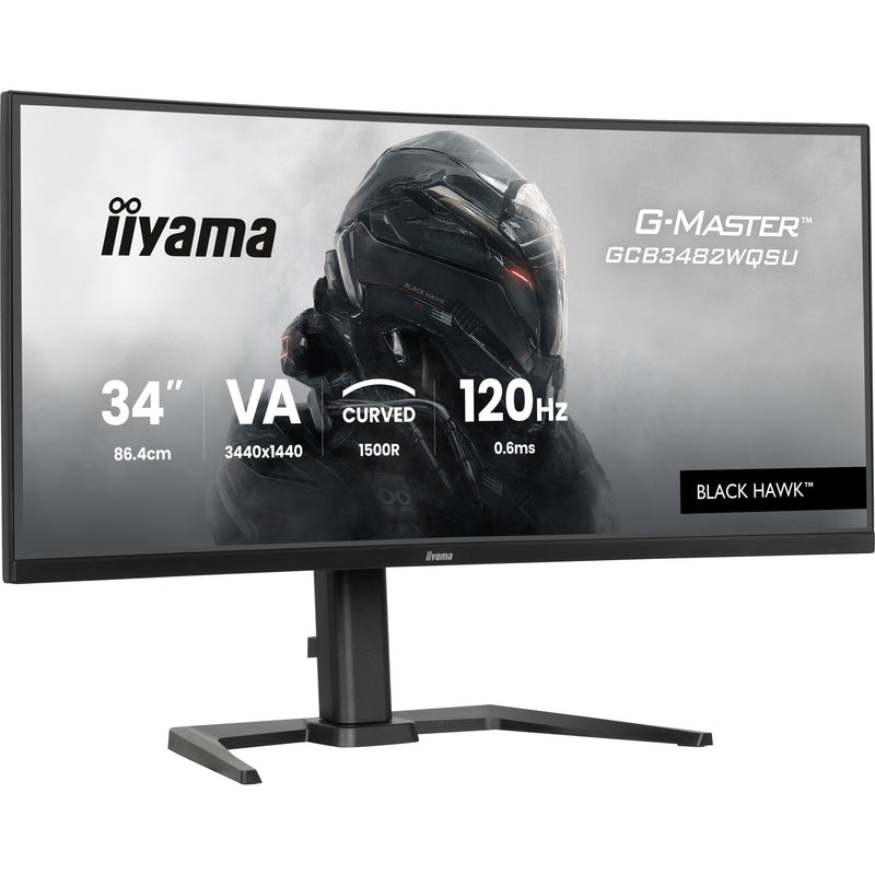 Load image into Gallery viewer, Iiyama g-master black hawk gcb3482wqsu-b1 34 curved ultrawide gaming monitor (zwart, 2x hdmi, displayport, 2x usb-a, usb-b, 2x usb-c, 120 hz)