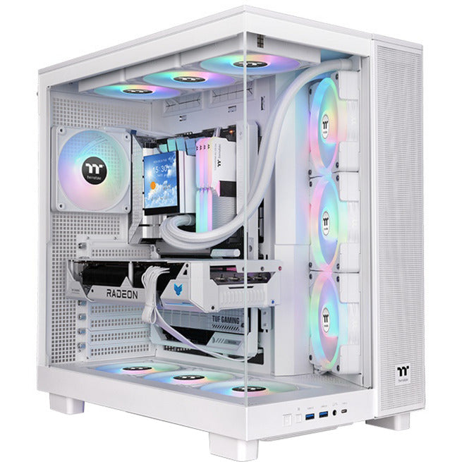 Load image into Gallery viewer, Thermaltake view 380 xl tg argb snow midi tower behuizing (wit | 2x usb-a | 1x usb-c | rgb | window)