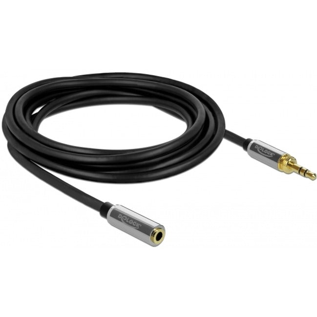 Load image into Gallery viewer, Delock stereo jack 3,5 mm 3-pin male > female verlengkabel (zwart, 2 meter)
