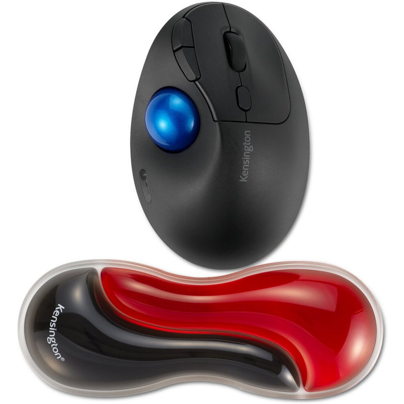 Load image into Gallery viewer, Kensington slim duo gel mouse trackball wrist rest polssteun (rood zwart)
