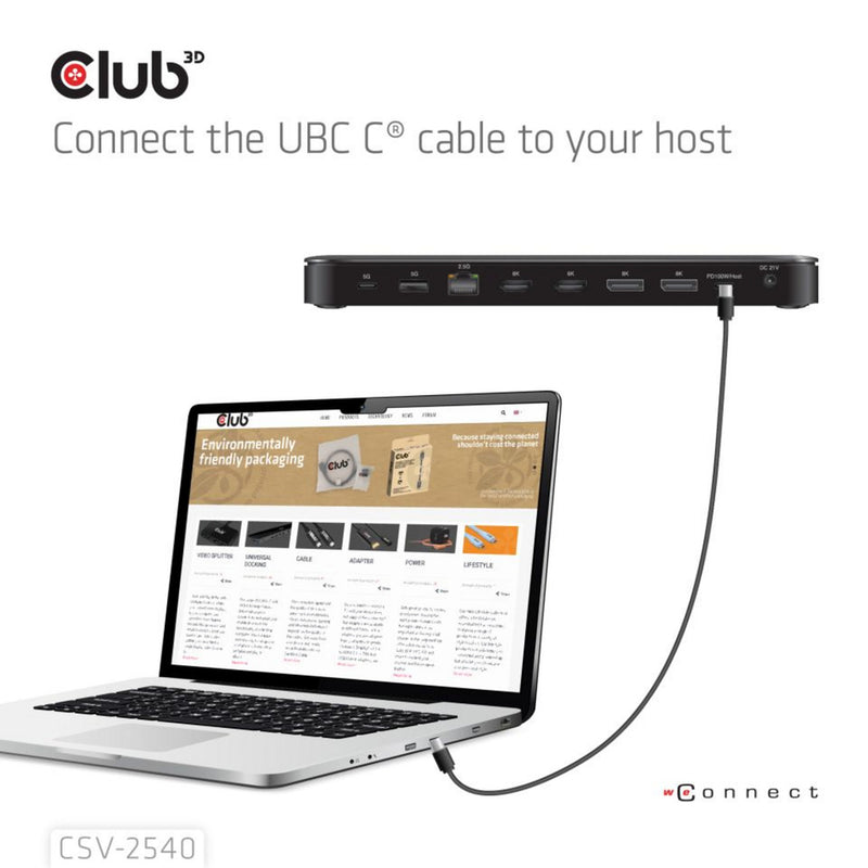 Afbeelding laden in galerijviewer, Club 3d 14-1 usb-c quad display dockingstation (zwart)