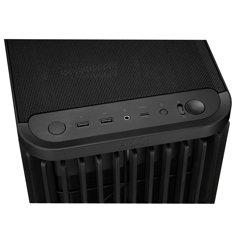 Load image into Gallery viewer, Asus proart pa401 wood edition - metal panel midi tower behuizing (zwart | 2x usb-a | 1x usb-c)