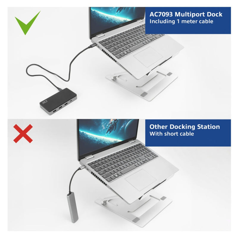 Load image into Gallery viewer, Act connectivity usb-c 4k mst dockingstation (zwart grijs)
