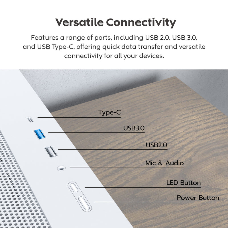 Load image into Gallery viewer, Montech x5m midi tower behuizing (wit | 2x usb-a | 1x usb-c | rgb | tempered glass)