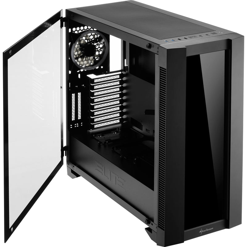 Load image into Gallery viewer, Sharkoon elite shark ca200g big tower behuizing (zwart | 4x usb-a | rgb | tempered glass)