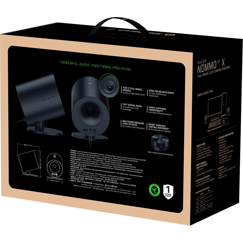 Load image into Gallery viewer, Razer nommo v2 x luidspreker (zwart, usb, bluetooth)