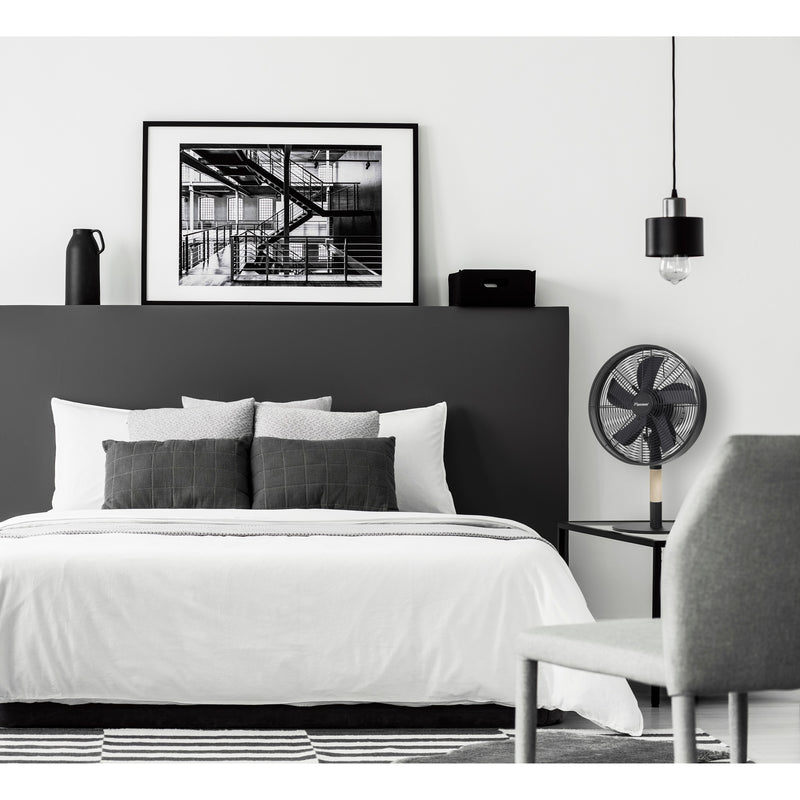Load image into Gallery viewer, Bestron dft35wb tafelventilator (zwart houtkleur, ø 35 cm)
