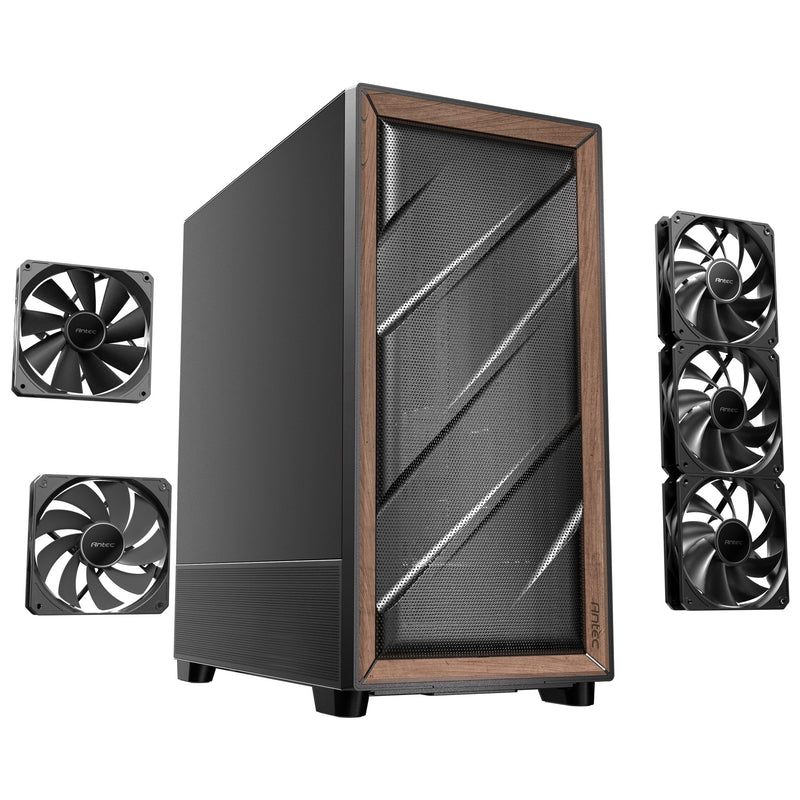Load image into Gallery viewer, Antec flux se midi tower behuizing (zwart | 2x usb-a | 1x usb-c)