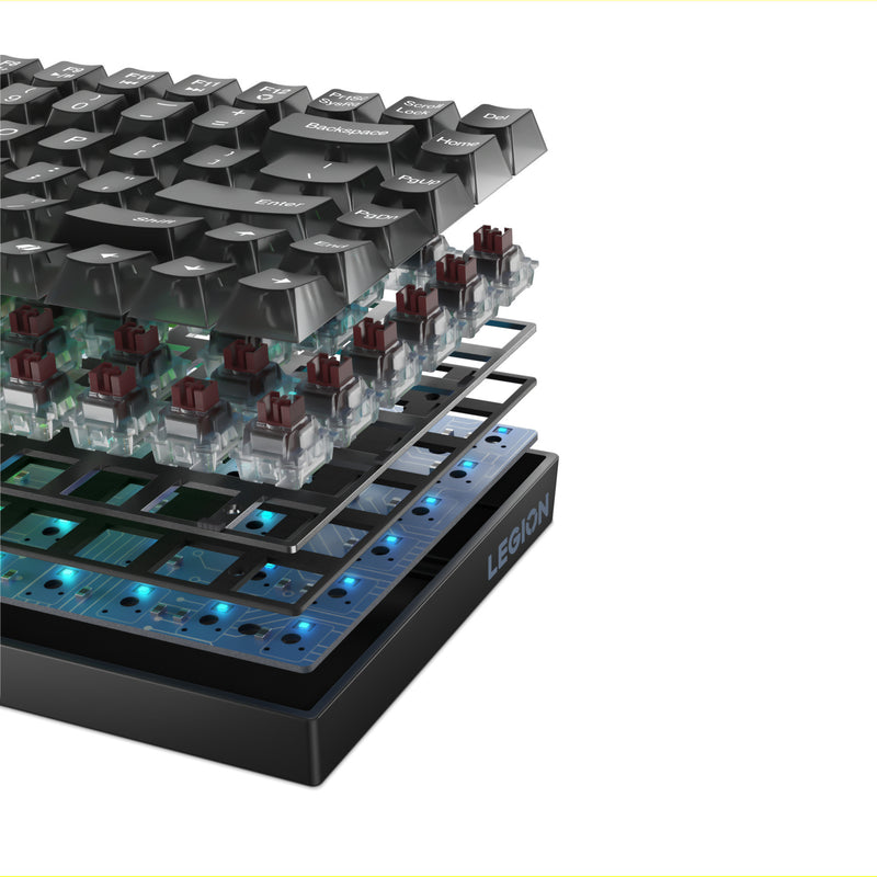 Afbeelding laden in galerijviewer, Lenovo legion k510 mini pro rgb mechanisch gaming toetsenbord (zwart, us lay-out (qwerty), 75%, brown switch, hot swap, usb)