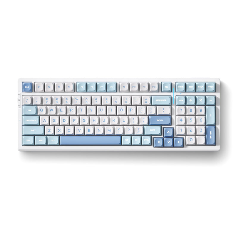 Afbeelding laden in galerijviewer, Mchose g98 pro blue flame orange wireless tri-mode custom mechanical rgb gaming toetsenbord (wit, us lay-out (qwerty), ttc flame orange, rgb, hot swap, double-shot pbt, draadloos | bluetooth | usb-c)