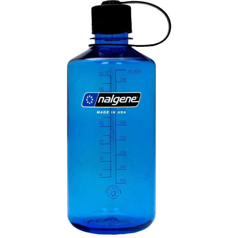 Load image into Gallery viewer, Nalgene drinkfles “narrow mouth sustain” 1 liter, 32oz (transparant blauw)