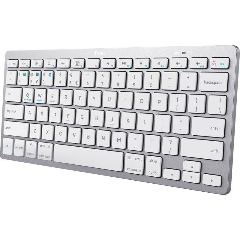 Load image into Gallery viewer, Trust wireless bluetooth keyboard (grijs, us lay-out (qwerty), scissor switches, 85%, bluetooth 4.0)