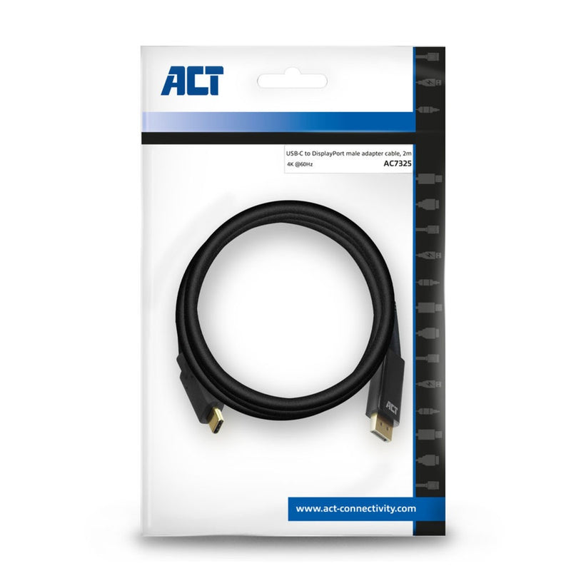 Load image into Gallery viewer, Act connectivity usb-c naar displayport kabel (zwart, 2 meter, ac7325, 60hz 4k (2160p))