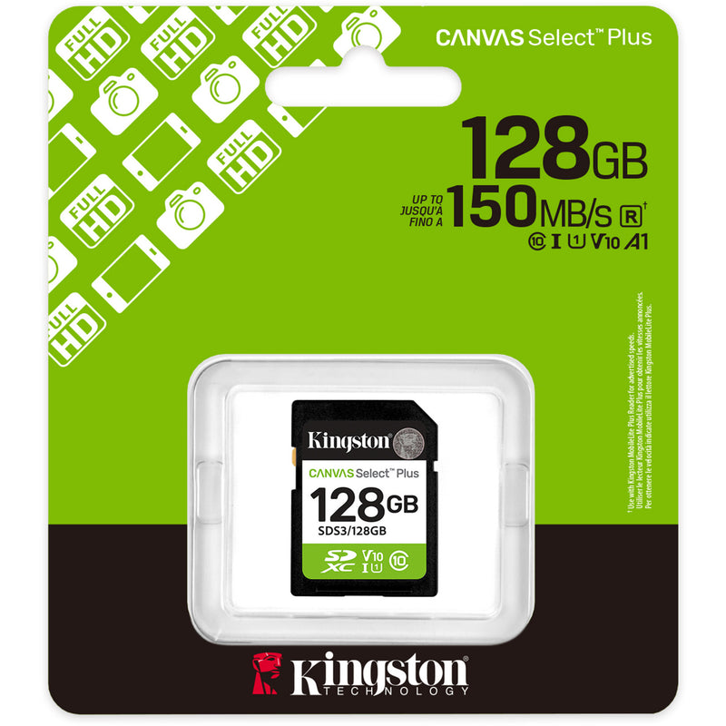 Load image into Gallery viewer, Kingston canvas select plus 128 gb sdxc geheugenkaart (uhs-i u1, class 10, v10)