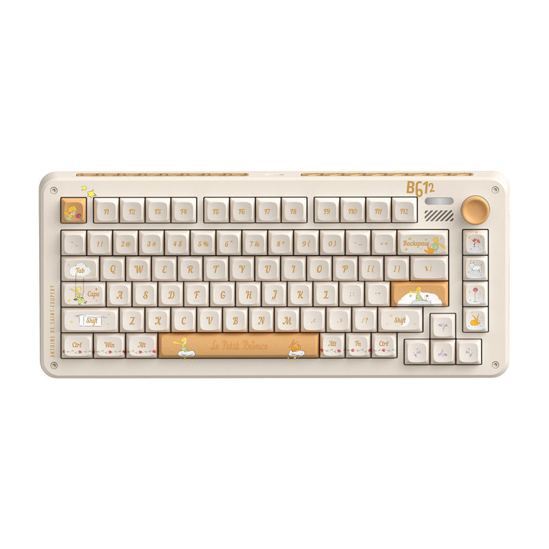Afbeelding laden in galerijviewer, Iqunix zx75 sunset ponder wireless mechanical keyboard (lichtgeel, us lay-out (qwerty), iqunix silent rose, 75%, rgb leds, hot-swappable, double-shot pbt, 2.4ghz | bluetooth 5.1 | usb-c)