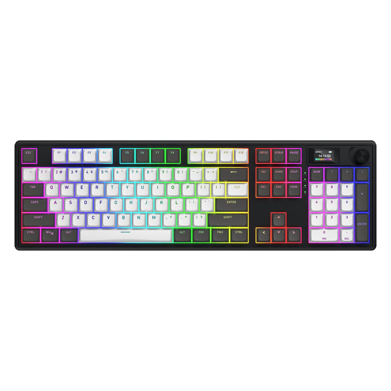 Load image into Gallery viewer, Hator skyfall pro wireless rgb mechanisch gaming toetsenbord (zwart, us lay-out (qwerty), hator aurum vanilla silent, 100%, rgb, double-shot pbt, hot-swap, 2.4ghz bluetooth usb-c)
