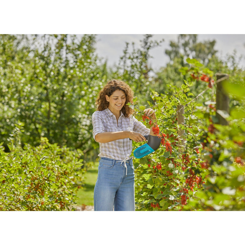 Load image into Gallery viewer, Gardena combisystem bessenplukker fruitplukker (zwart turquoise)