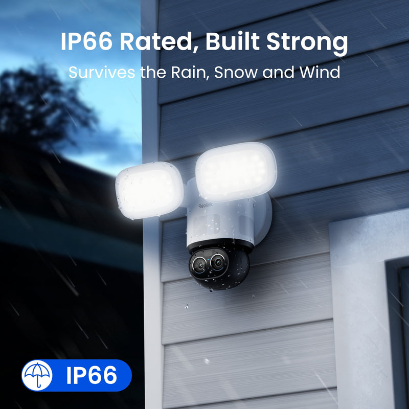Afbeelding laden in galerijviewer, Reolink f850w trackflex floodlight wifi beveiligingscamera (wit, 4k, wifi)