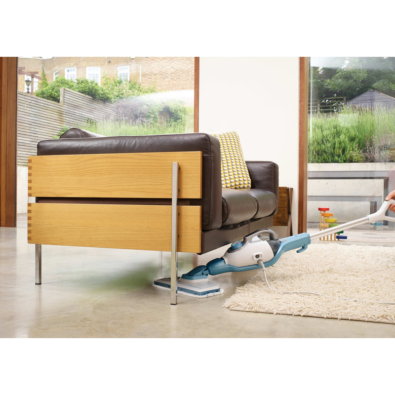 Afbeelding laden in galerijviewer, Black+decker fsmh1321 1600w steam-mop met 6 accessoires stoomreiniger (wit blauwgrijs)