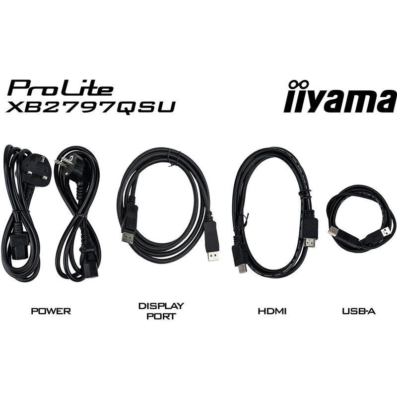Load image into Gallery viewer, Iiyama prolite xb2797qsu-b1 27 monitor (zwart (mat), hdmi, displayport, usb, audio)