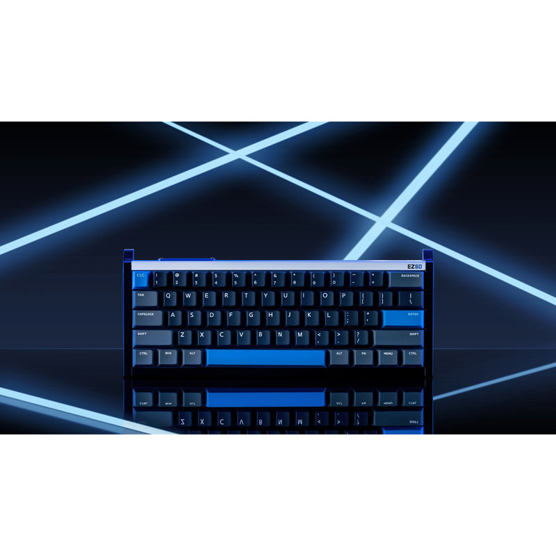 Afbeelding laden in galerijviewer, Iqunix ez60 magnetic switch gaming he keyboard (zwart, us lay-out (qwerty), gateron star trail, 60%, rgb, double shot pbt keycaps)