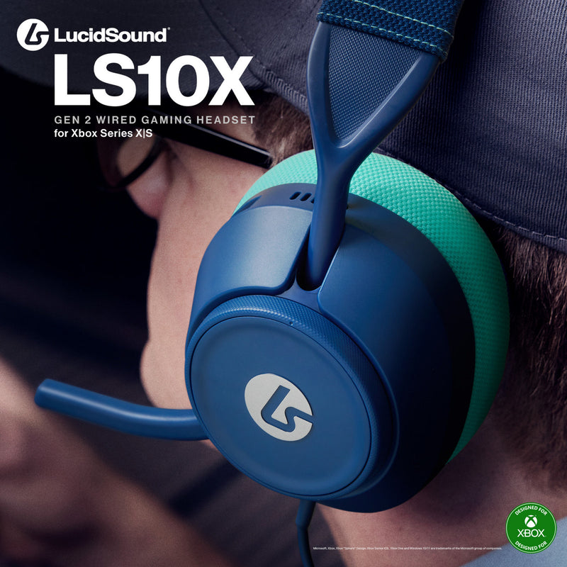 Load image into Gallery viewer, Powera lucidsound ls10x gen 2 bedrade gamingheadset - mariner blue over-ear gaming headset (donkerblauw lichtblauw, xbox series x|s, xbox one, pc)