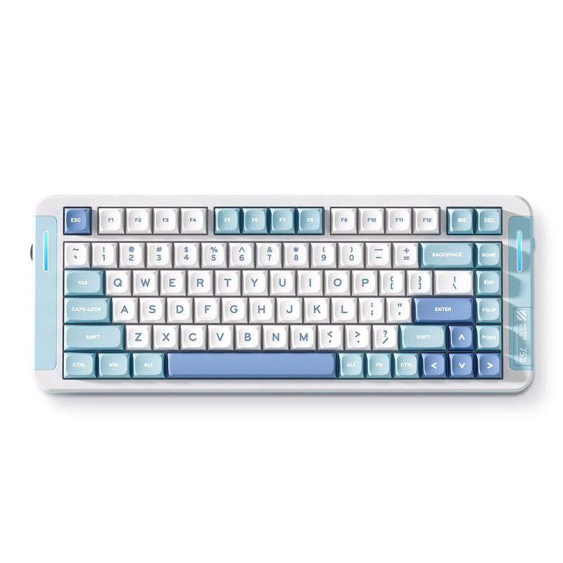 Afbeelding laden in galerijviewer, Mchose x75 v2 blue whale sea custom mechanical rgb toetsenbord (wit, us lay-out (qwerty), swk whale sea, 75%, rgb, hot swap, double-shot pbt, draadloos | bluetooth | usb-c)