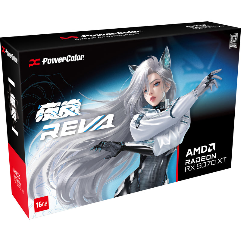 Load image into Gallery viewer, Powercolor radeon rx 9070 xt hellhound reva16gb limited edition grafische kaart (wit zwart, rdna4, gddr6, 3x displayport, 1x hdmi)