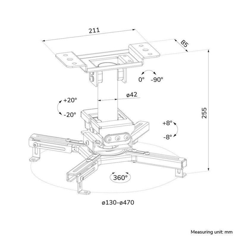 Load image into Gallery viewer, Neomounts cl25-530wh1 beamer plafondbeugel plafondhouder (wit)