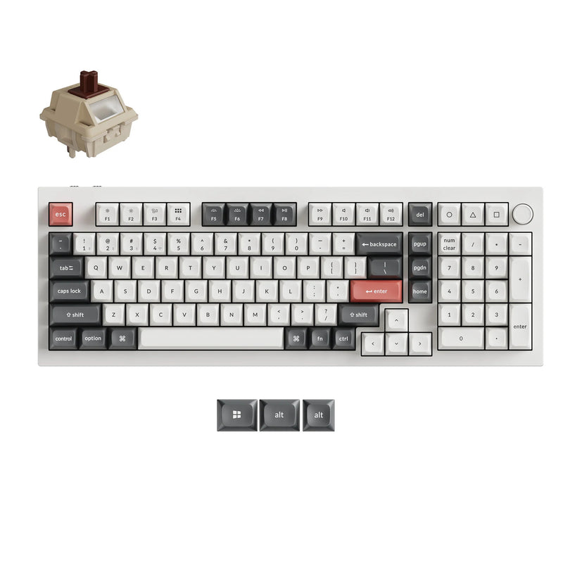 Load image into Gallery viewer, Keychron q5 ultra-m3 8k wireless custom mechanical keyboard (wit, us lay-out (qwerty), silk pom brown, 96%, rgb, hot swap, 8k, 2.4 ghz | bluetooth 5.2 | usb-c)