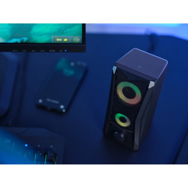 Load image into Gallery viewer, Trust gxt 606 javv rgb verlichte 2.0 speakerset pc-luidspreker (zwart)