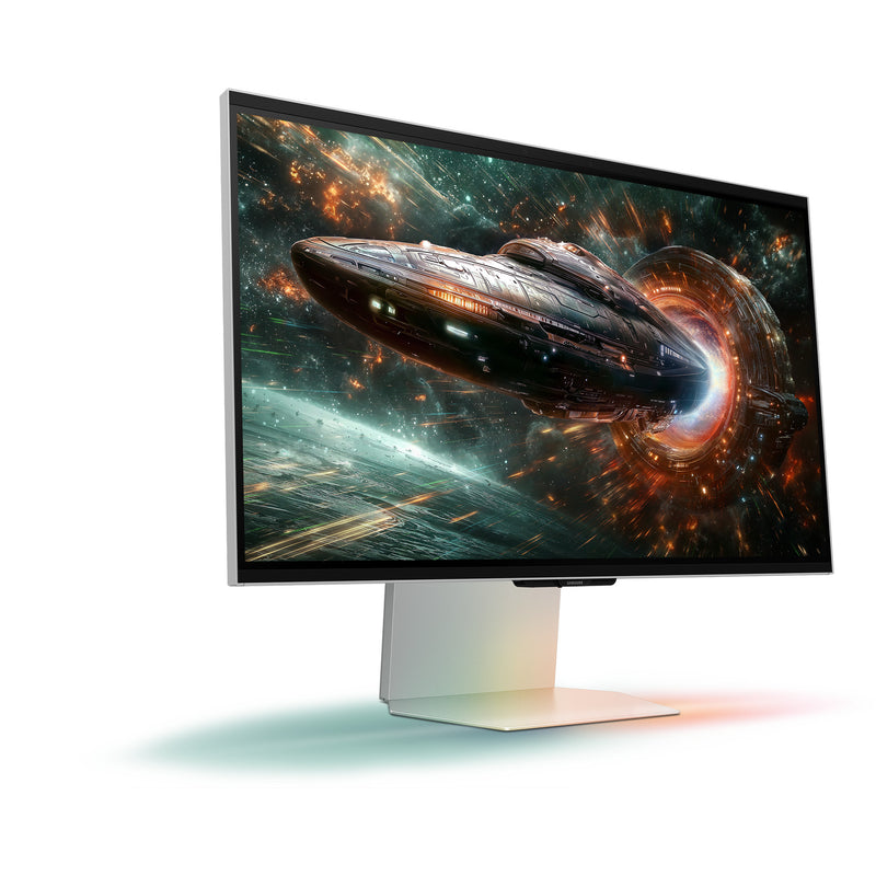 Load image into Gallery viewer, Samsung odyssey 3d g90xf 27 4k uhd gaming monitor (zilver, 2x hdmi, displayport, 2x usb-a, usb-b, 165 hz)
