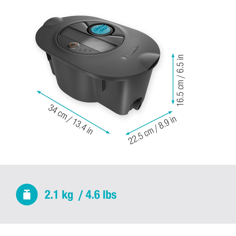 Load image into Gallery viewer, Gardena complete set pipeline irrigatiesysteem aquaprecise op zonne-energie voor gazon sprinklersysteem (grijs turquoise)