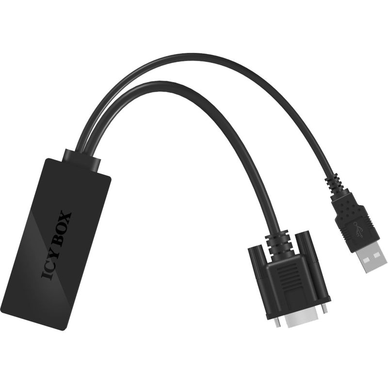 Load image into Gallery viewer, Icy box ib-ac512 vga + audio - hdmi adapter (zwart)