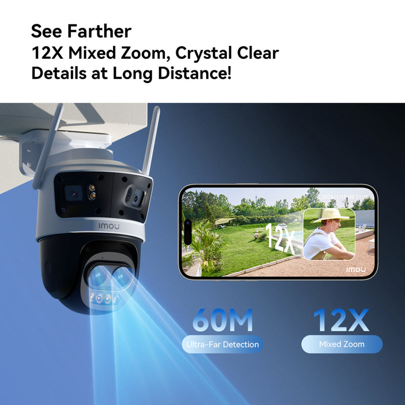 Afbeelding laden in galerijviewer, Imou cruiser pano z quadruple-lens zoom camera (wit, 4mp+4mp+5mpx2, poe)