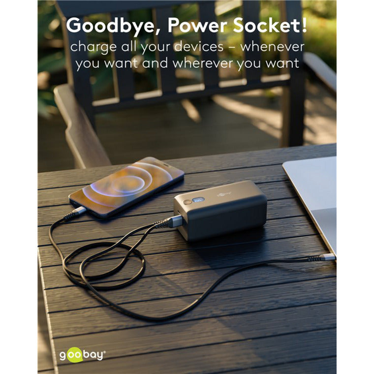 Load image into Gallery viewer, Goobay laptop powerbank (zwart, 20,000 mah, power delivery)
