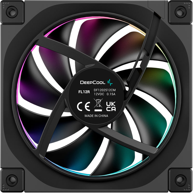 Afbeelding laden in galerijviewer, Deepcool fl12r rgb case fans (zwart, 3 stuks, 120 x 120 x 25 mm, pwm)