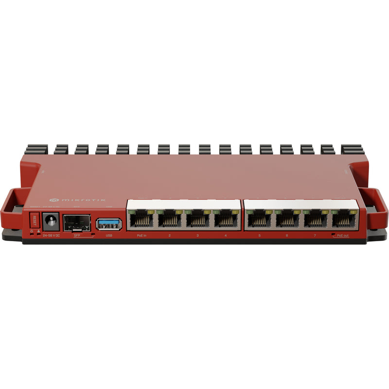 Load image into Gallery viewer, Mikrotik l009uigs-rm router (donkerrood, qualcomm ipq-5018 cpu, poe, sfp)