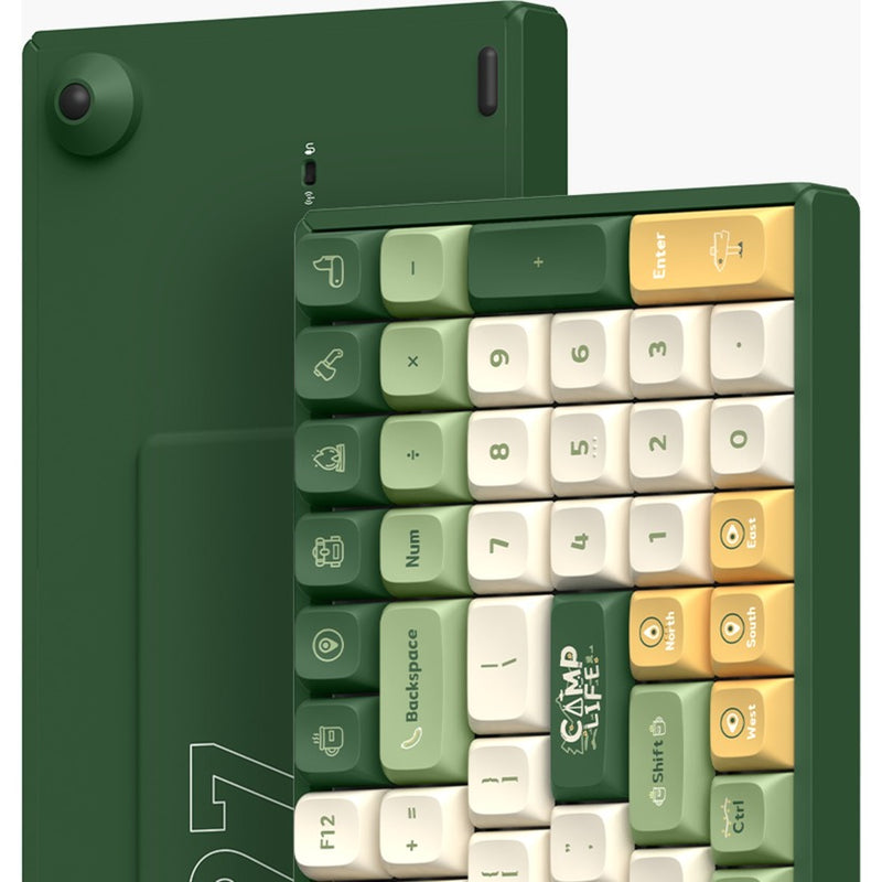 Afbeelding laden in galerijviewer, Iqunix f97 camping wireless mechanical keyboard (groen, us lay-out (qwerty), cherry mx brown, 96%, rgb leds, hot-swappable, pbt, 2.4ghz | bluetooth 5.1 | usb-c)