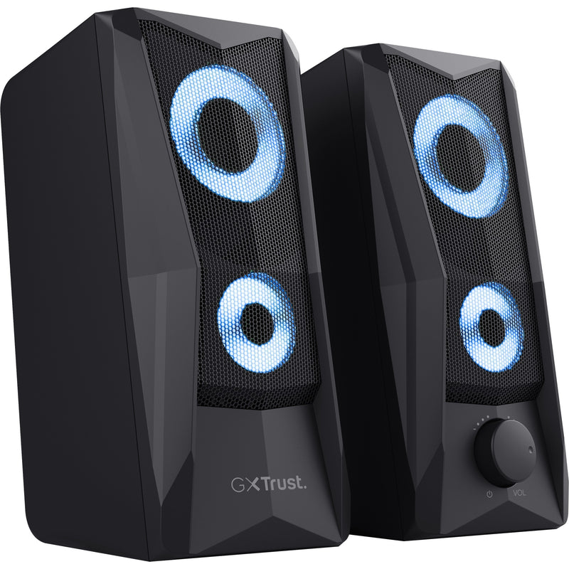 Load image into Gallery viewer, Trust gxt 606 javv rgb verlichte 2.0 speakerset pc-luidspreker (zwart)