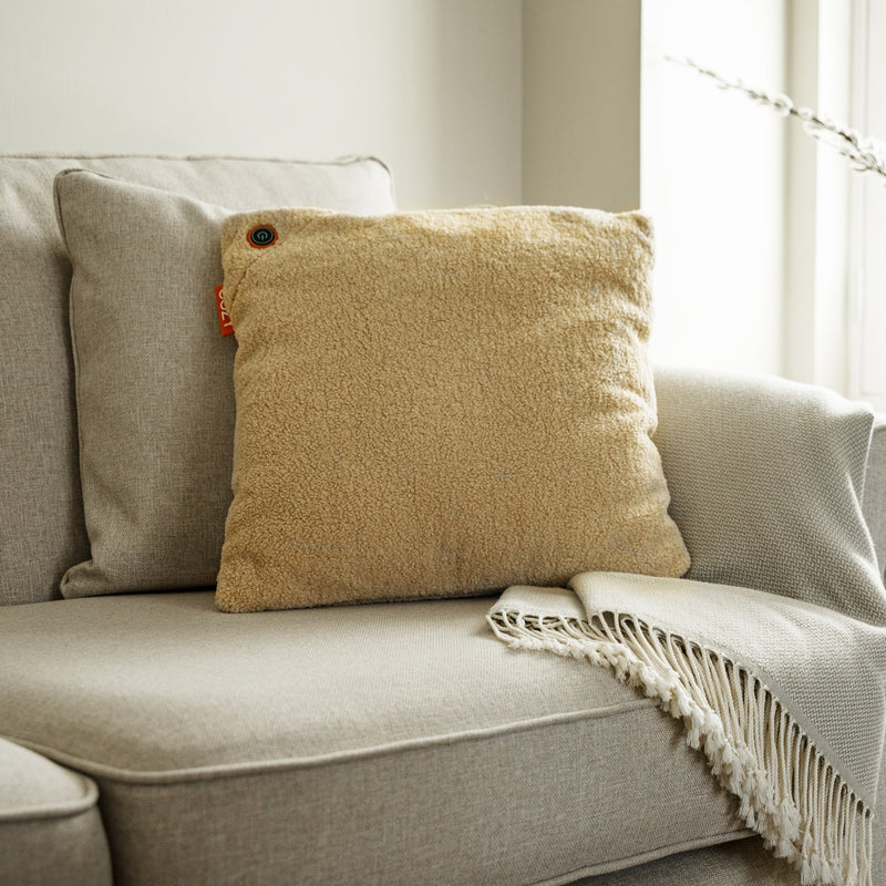 Afbeelding laden in galerijviewer, Cozy una woolly 45 x 45 cm draadloos warmtekussen (lichtbeige, powerbank 5000 mah)