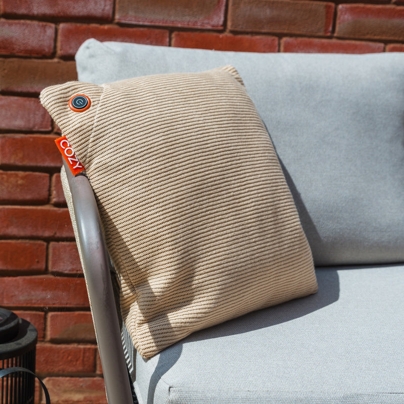 Afbeelding laden in galerijviewer, Cozy una knitted 45 x 45 cm draadloos warmtekussen (lichtbeige, powerbank 5000 mah)